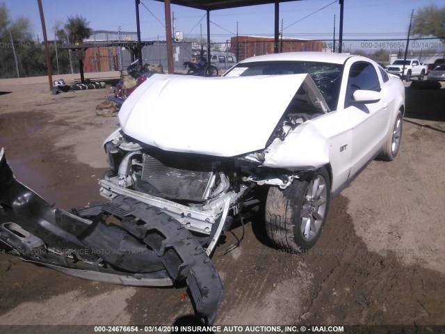 1ZVBP8CH4A5112709 - 2010 FORD MUSTANG GT WHITE photo 6