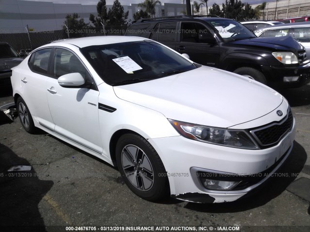 KNAGM4AD3D5042888 - 2013 KIA OPTIMA HYBRID WHITE photo 1