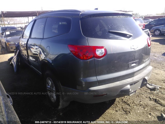 1GNKREED3BJ230661 - 2011 CHEVROLET TRAVERSE LS GRAY photo 3