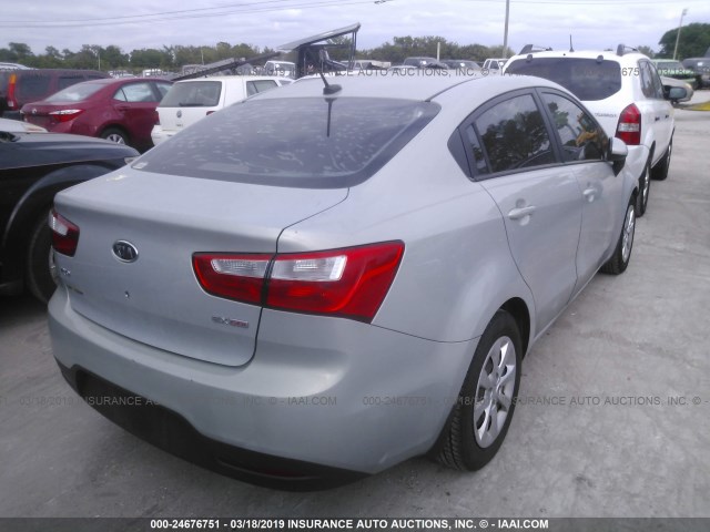 KNADN4A39D6132208 - 2013 KIA RIO EX/SX SILVER photo 4