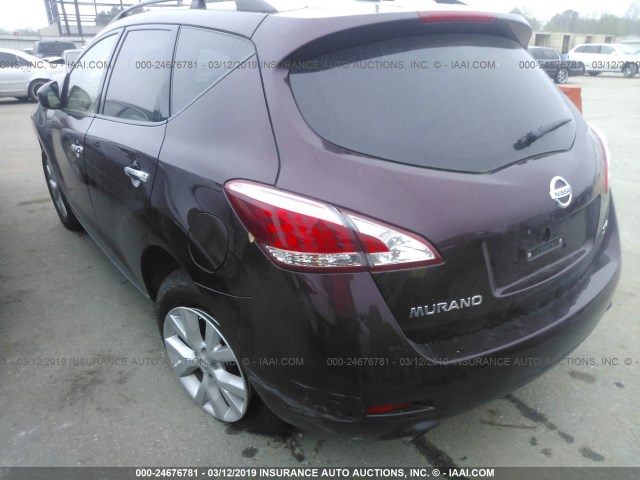 JN8AZ1MU8EW403794 - 2014 NISSAN Murano S/SL/SV/LE MAROON photo 3