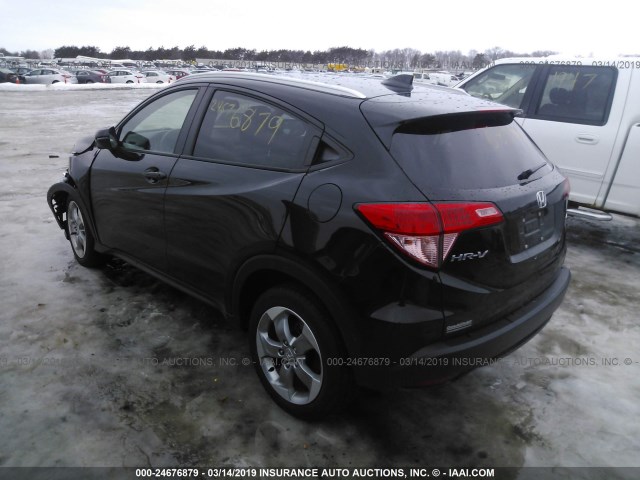 3CZRU6H75GM761480 - 2016 HONDA HR-V EXL BLACK photo 3