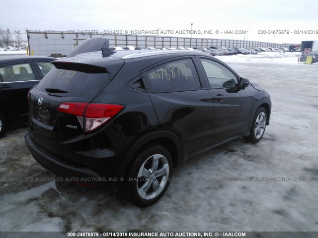 3CZRU6H75GM761480 - 2016 HONDA HR-V EXL BLACK photo 4