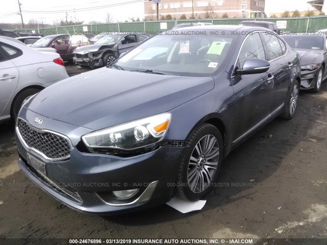 KNALN4D76E5149307 - 2014 KIA CADENZA PREMIUM/LIMITED BLUE photo 2