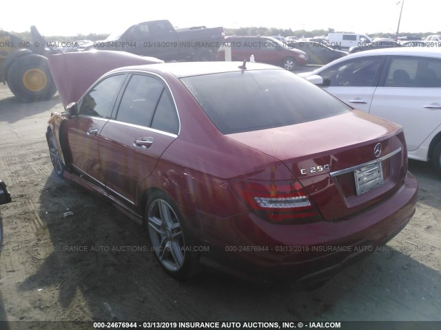 WDDGF4HB7EG253900 - 2014 MERCEDES-BENZ C 250 RED photo 3