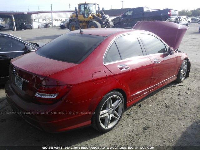 WDDGF4HB7EG253900 - 2014 MERCEDES-BENZ C 250 RED photo 4