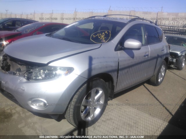 JN8AZ18U59W005684 - 2009 NISSAN MURANO S/SL SILVER photo 2