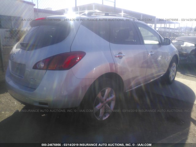 JN8AZ18U59W005684 - 2009 NISSAN MURANO S/SL SILVER photo 4