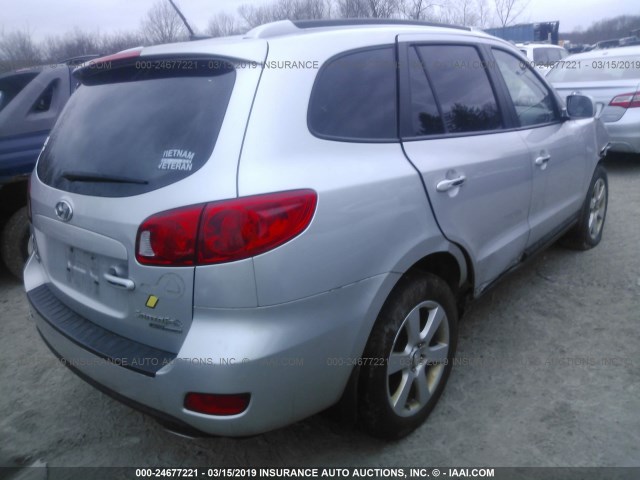 5NMSH73E88H141170 - 2008 HYUNDAI SANTA FE SE/LIMITED SILVER photo 4