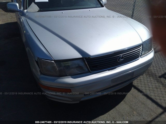 JT8UF22E6S0011347 - 1995 LEXUS LS 400 SILVER photo 6