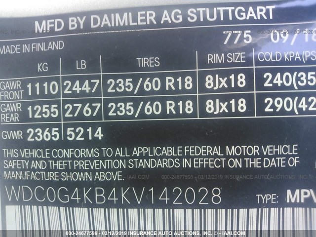 WDC0G4KB4KV142028 - 2019 MERCEDES-BENZ GLC 300 4MATIC SILVER photo 9