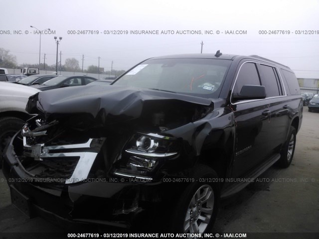 1GNSCJKC6FR261108 - 2015 CHEVROLET SUBURBAN C1500 LT BLACK photo 2