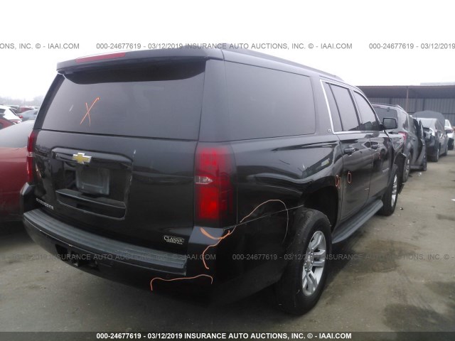 1GNSCJKC6FR261108 - 2015 CHEVROLET SUBURBAN C1500 LT BLACK photo 4