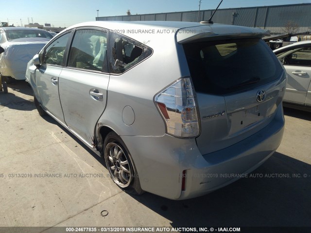 JTDZN3EU6E3319429 - 2014 TOYOTA PRIUS V Light Blue photo 3