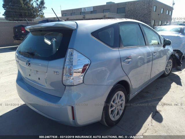 JTDZN3EU6E3319429 - 2014 TOYOTA PRIUS V Light Blue photo 4