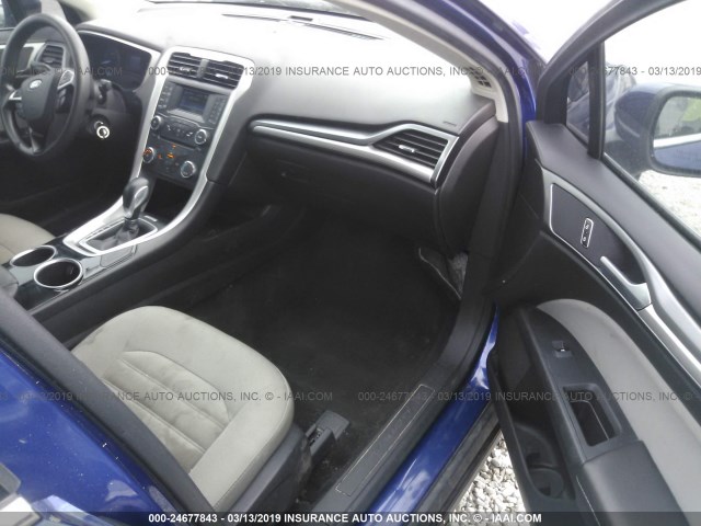 3FA6P0G76DR113228 - 2013 FORD FUSION S BLUE photo 5