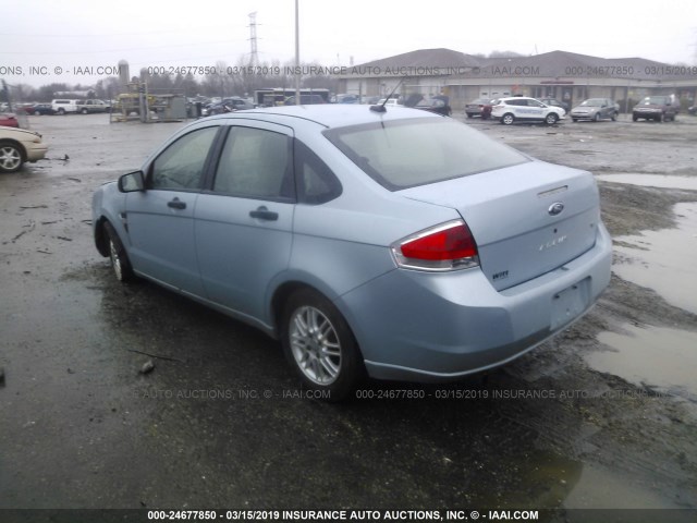 1FAHP35N98W255037 - 2008 FORD FOCUS SE/SEL/SES BLUE photo 3