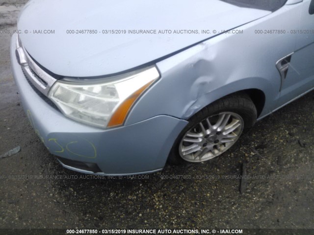 1FAHP35N98W255037 - 2008 FORD FOCUS SE/SEL/SES BLUE photo 6