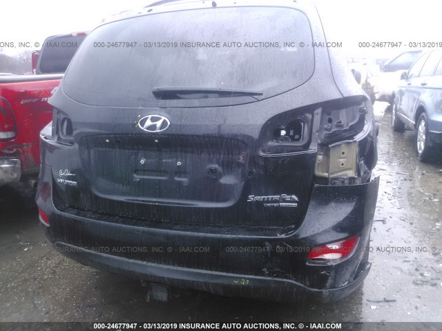 5NMSKDAG0AH352339 - 2010 HYUNDAI SANTA FE LIMITED BLACK photo 6