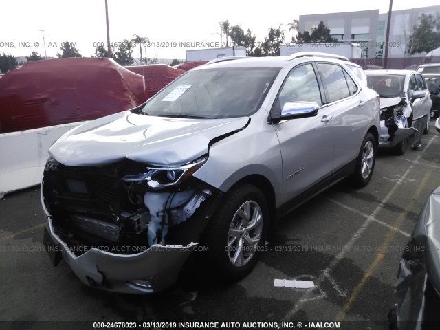 2GNAXMEV1J6100488 - 2018 CHEVROLET EQUINOX PREMIER SILVER photo 2