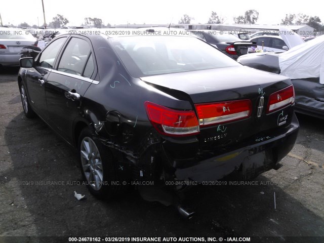 3LNDL2L37CR807397 - 2012 LINCOLN MKZ HYBRID BLACK photo 3