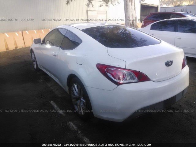 KMHHT6KD7CU073582 - 2012 HYUNDAI GENESIS COUPE 2.0T WHITE photo 3