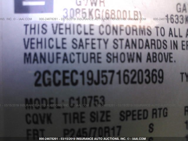 2GCEC19J571620369 - 2007 CHEVROLET SILVERADO C1500 BLACK photo 7