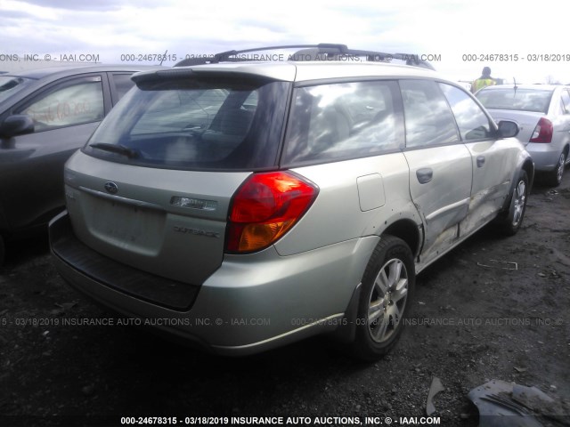 4S4BP61C557351223 - 2005 SUBARU LEGACY OUTBACK 2.5I BEIGE photo 4