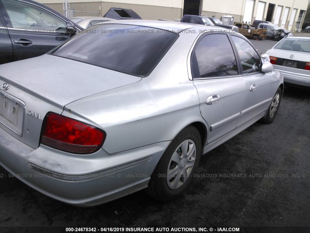 KMHWF25S44A091851 - 2004 HYUNDAI SONATA GL SILVER photo 4