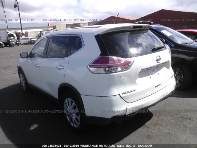 5N1AT2ML4EC793042 - 2014 NISSAN ROGUE S/SL/SV WHITE photo 3