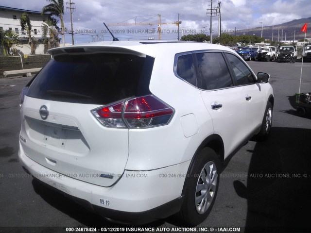 5N1AT2ML4EC793042 - 2014 NISSAN ROGUE S/SL/SV WHITE photo 4