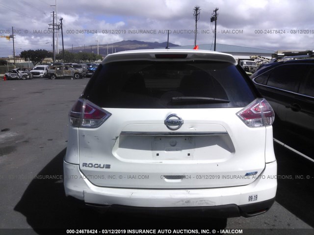 5N1AT2ML4EC793042 - 2014 NISSAN ROGUE S/SL/SV WHITE photo 6