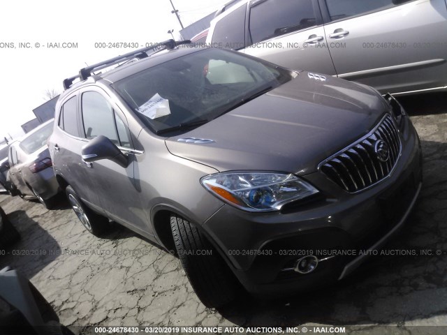 KL4CJGSB8EB757638 - 2014 BUICK ENCORE BROWN photo 1