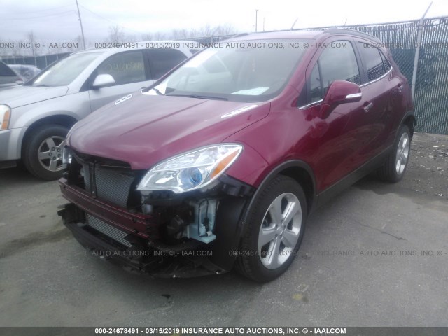 KL4CJASB6FB133027 - 2015 BUICK ENCORE RED photo 2