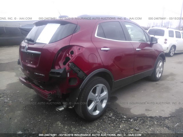 KL4CJASB6FB133027 - 2015 BUICK ENCORE RED photo 4