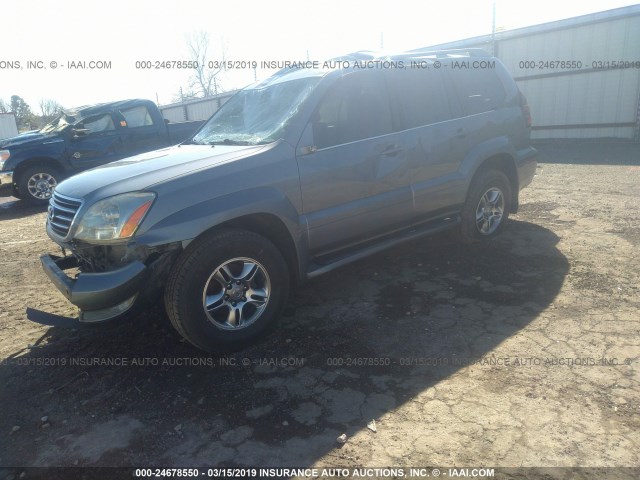 JTJBT20X550070462 - 2005 LEXUS GX 470 GRAY photo 2