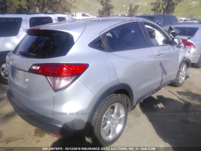 3CZRU5H52GM703769 - 2016 HONDA HR-V EX SILVER photo 4