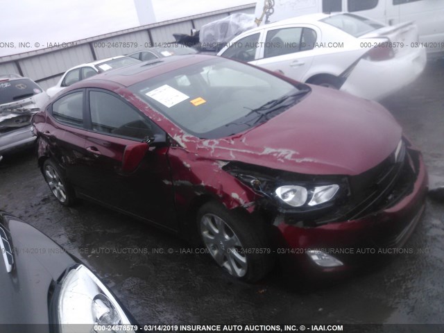 KMHDH4AE4CU450822 - 2012 HYUNDAI ELANTRA GLS/LIMITED RED photo 1