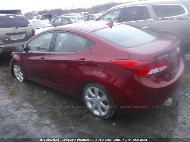 KMHDH4AE4CU450822 - 2012 HYUNDAI ELANTRA GLS/LIMITED RED photo 3