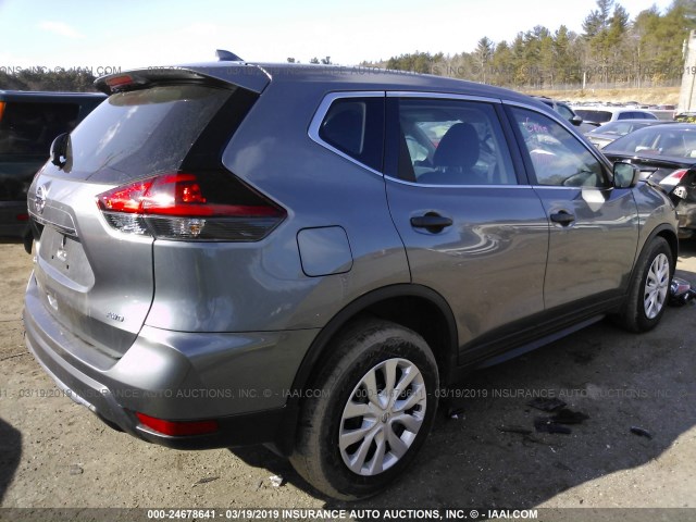 KNMAT2MV3JP574226 - 2018 NISSAN ROGUE S/SV GRAY photo 4