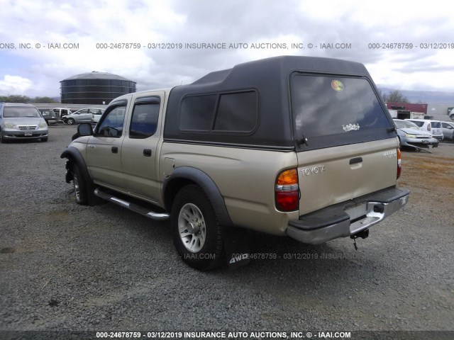 5TEHN72N71Z752981 - 2001 TOYOTA TACOMA DOUBLE CAB GOLD photo 3