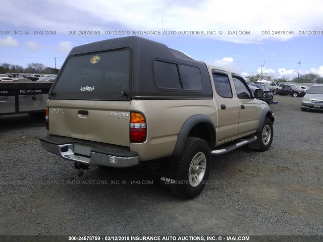 5TEHN72N71Z752981 - 2001 TOYOTA TACOMA DOUBLE CAB GOLD photo 4