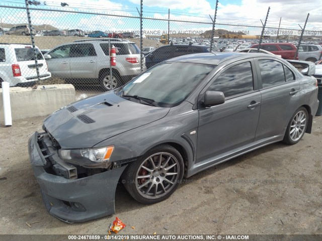 JA3AW86V88U049583 - 2008 MITSUBISHI LANCER EVOLUTION GSR GRAY photo 2