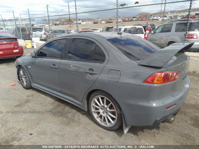 JA3AW86V88U049583 - 2008 MITSUBISHI LANCER EVOLUTION GSR GRAY photo 3