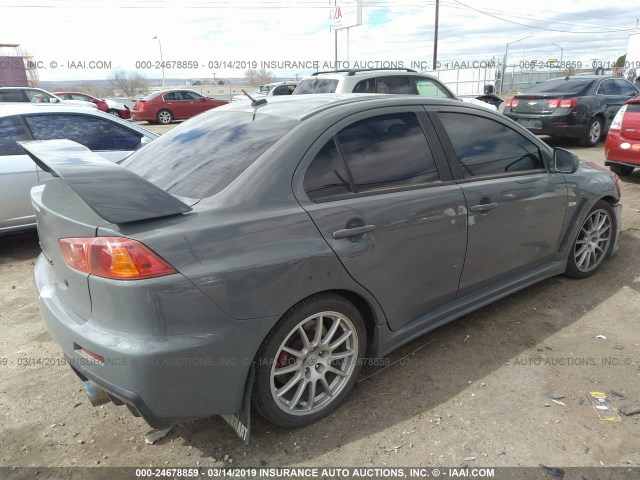 JA3AW86V88U049583 - 2008 MITSUBISHI LANCER EVOLUTION GSR GRAY photo 4