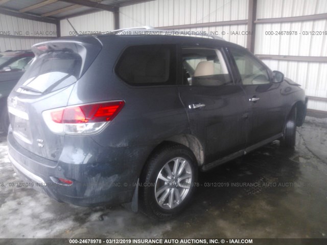 5N1AR2MM9DC612779 - 2013 NISSAN PATHFINDER S/SV/SL/PLATINUM GRAY photo 4