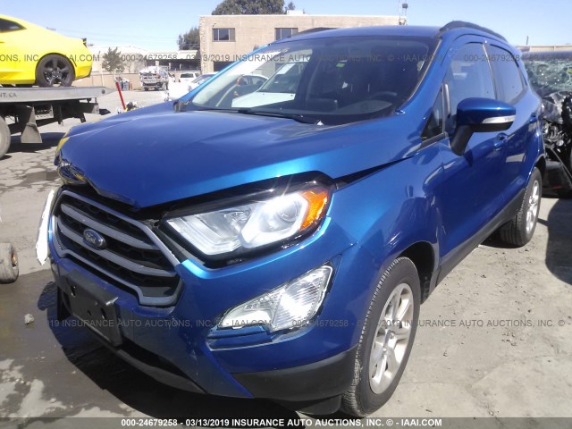 MAJ3P1TE1JC202051 - 2018 FORD ECOSPORT SE BLUE photo 2