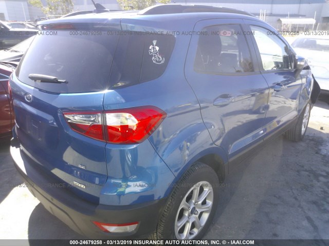 MAJ3P1TE1JC202051 - 2018 FORD ECOSPORT SE BLUE photo 4