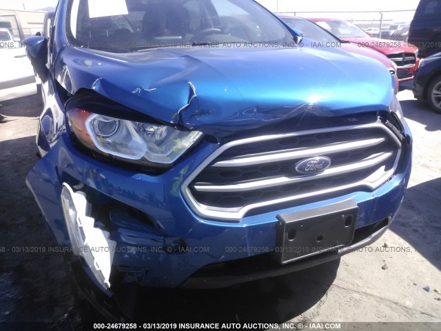 MAJ3P1TE1JC202051 - 2018 FORD ECOSPORT SE BLUE photo 6