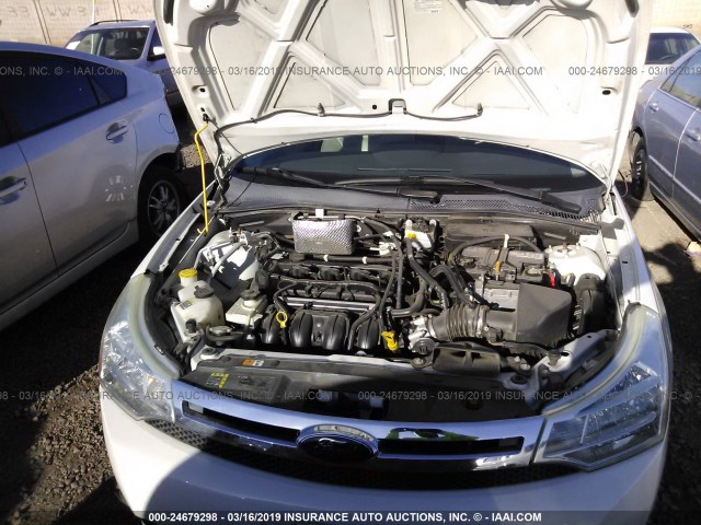 1FAHP37N99W196991 - 2009 FORD FOCUS SEL WHITE photo 10